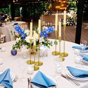 Candlestick Holder Set, 3 pcs, Gold