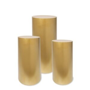 Metal Cylinder Pedestal, Gold