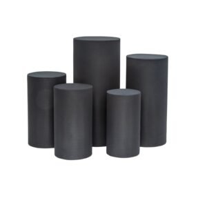 Metal Cylinder Pedestal with Spandex Cover, Black