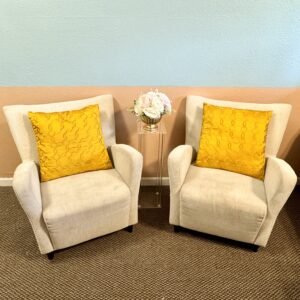 Accent Chairs, Beige/Cream, Set of 2