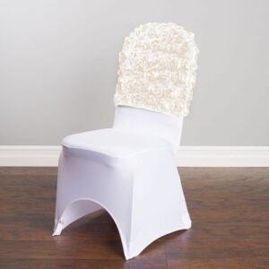 Rosette Cap for Banquet Chair, Ivory