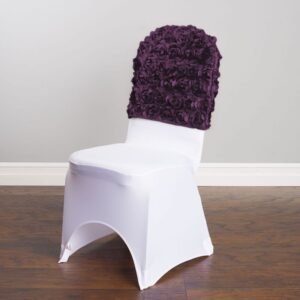 Rosette Cap for Banquet Chair, Plum