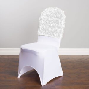 Rosette Cap for Banquet Chair, White