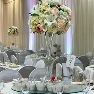 24" Trumpet Vase & 16" Flower Arrangement