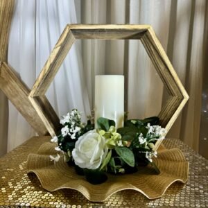 Centerpiece, Wood Hexagon