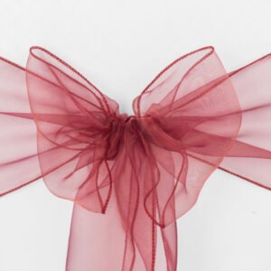 Chair Sash, Organza- Burgundy