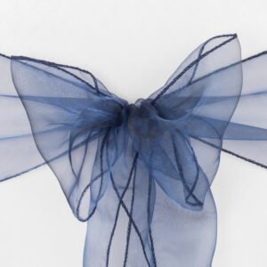 Chair Sash, Organza- Navy Blue