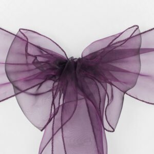 Chair Sash, Organza- Plum