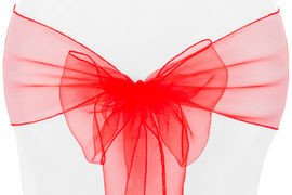 Chair Sash, Organza- Red