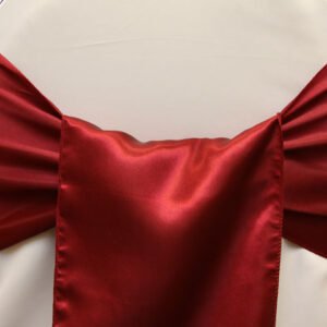Chair Sash, Satin- Burgundy