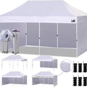 Popup Tent/Canopy, Eurmax, 10'x20' with Sidewalls, White