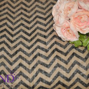 Table Runner, Burlap, Black Chevron