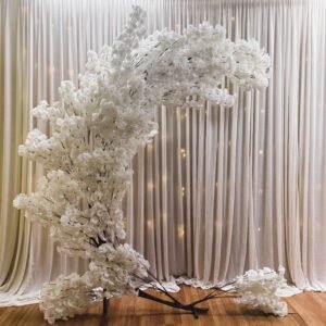 Cherry Blossom Crescent Arch Set 1, White