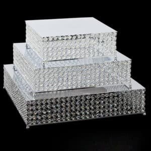 Crystal Beaded, Square, Silver