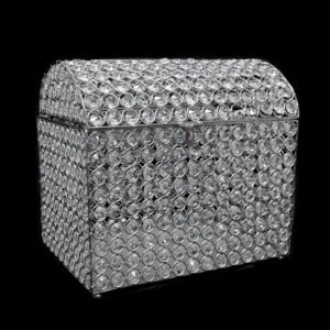 Crystal Beaded Card Box, Silver