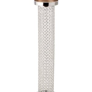 Crystal Beaded Cylinder, 30", Silver
