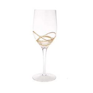 Wine Glass/Gold Swirl