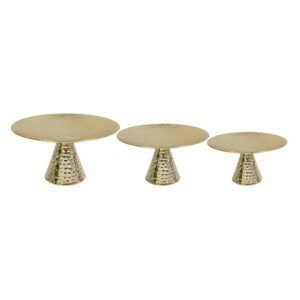 Hammered Cake/Treat Stand Set of 3, Gold