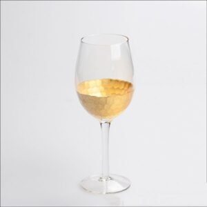 Wine Glass, Honeycomb, Gold