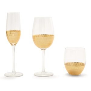 Champagne Flute, Honeycomb, Gold