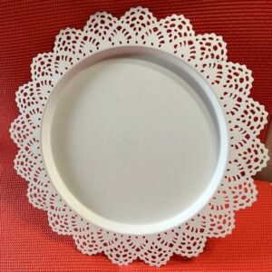 Lace Edge Plate, Metal, White