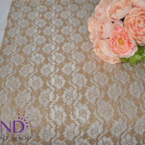 Table Runner, Burlap, Rose Lace