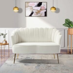 Loveseat, Ivory Velvet