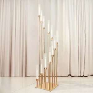 Metal 12-Arm, Floor, Gold, 12"x12"x58"