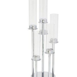 Metal 6-Arm, Tabletop, Silver, 7"x25"