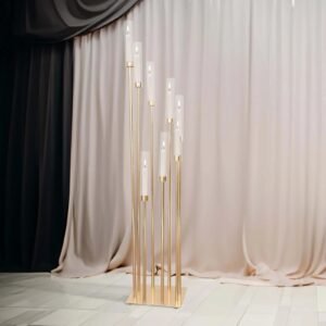 Metal 8-Arm, Floor, Gold, 12"x12"x42"