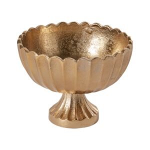 Scallop Compote, Metal, Gold, 5.75"x4.5"