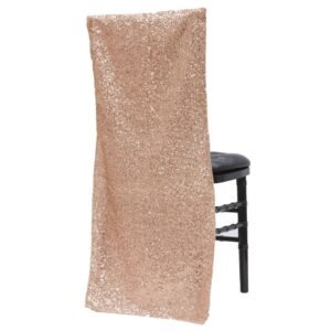 Chiavari Back Chair Cover, Sequin- Blush/Rose Gold