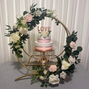 Twin Hoop Cake Stand, 24", Gold