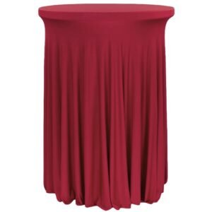 Spandex, Cocktail Table Cover, Wavy- Apple Red