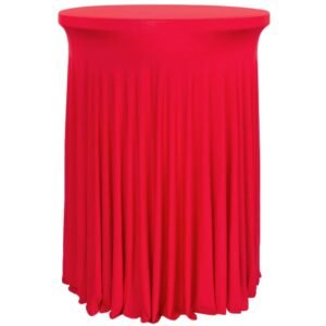 Spandex, Cocktail Table Cover, Wavy- Red