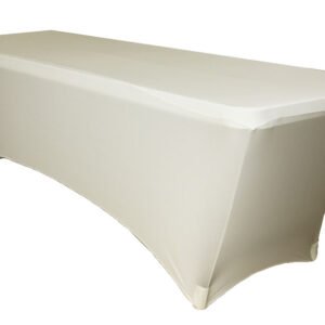 Spandex, Rectangular Table- Ivory
