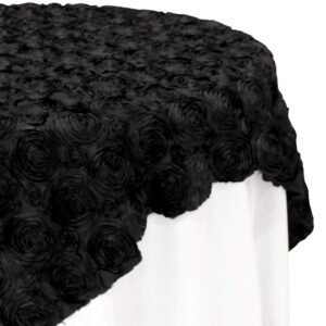Table Overlay (85"x85")- Rosette- Black