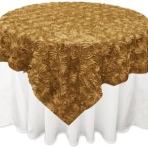 Table Overlay (85"x85")- Rosette- Dark Gold