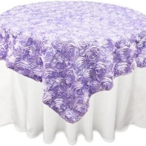 Table Overlay (85"x85")- Rosette- Lavender