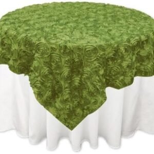 Table Overlay (85"x85")- Rosette- Olive