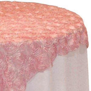 Table Overlay (85"x85")- Rosette- Pink