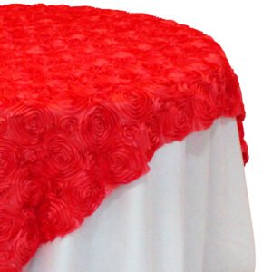 Table Overlay (85"x85")- Rosette- Red
