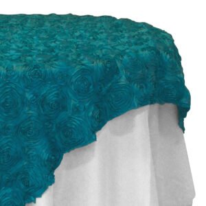 Table Overlay (85"x85")- Rosette- Teal