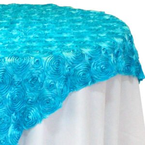 Table Overlay (85"x85")- Rosette- Turquoise
