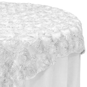 Table Overlay (85"x85")- Rosette- White