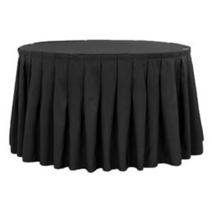 Table Skirt, Pleated, 17'- Black