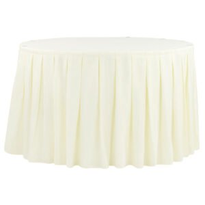 Table Skirt, Pleated, 17'- Ivory