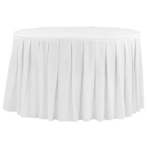 Table Skirt, Pleated, 17'- White